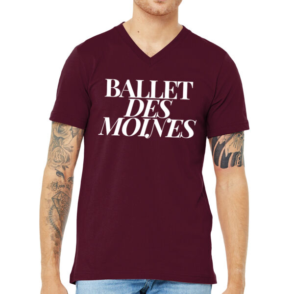 BELLA + CANVAS Unisex Jersey Short Sleeve V Neck Tee - Printed Logo Thumbnail