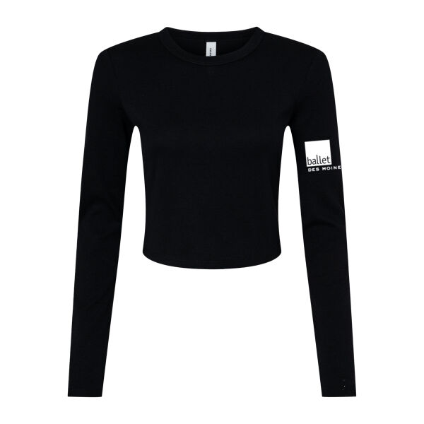 BELLA + CANVAS Womens Micro Rib Long Sleeve Baby Tee - Printed Logo Thumbnail