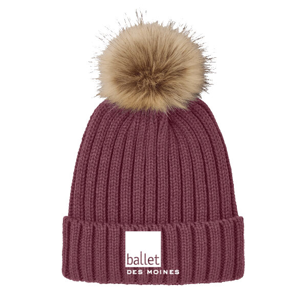 Port Authority Paux Fur Pom Beanie - Embroidered Logo Thumbnail