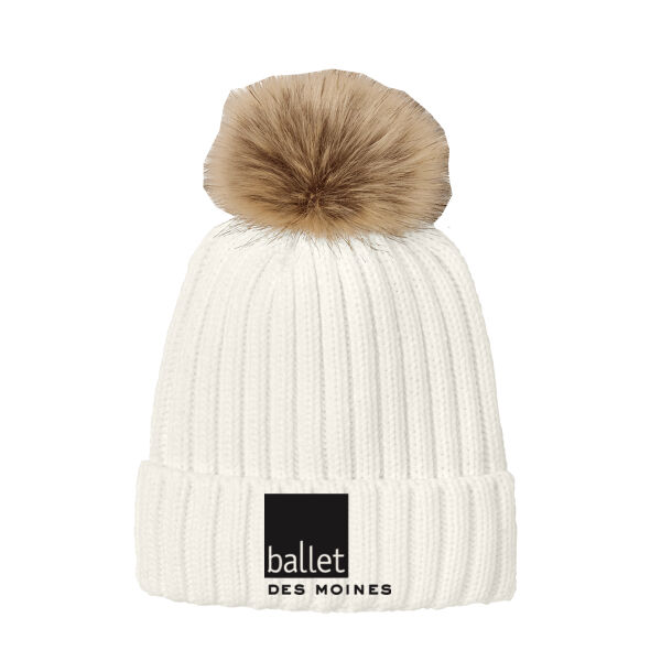 Port Authority Paux Fur Pom Beanie - Embroidered Logo Thumbnail