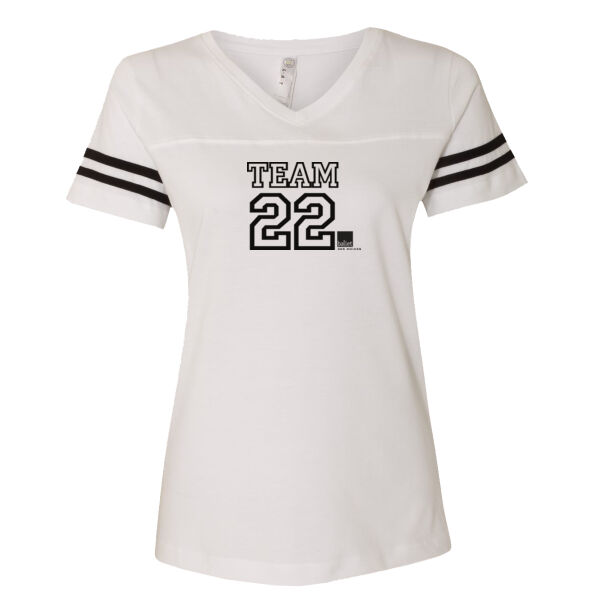 TEAM TUTU - LAT Womens Football V Neck Fine Jersey Tee - Printed Logo Thumbnail